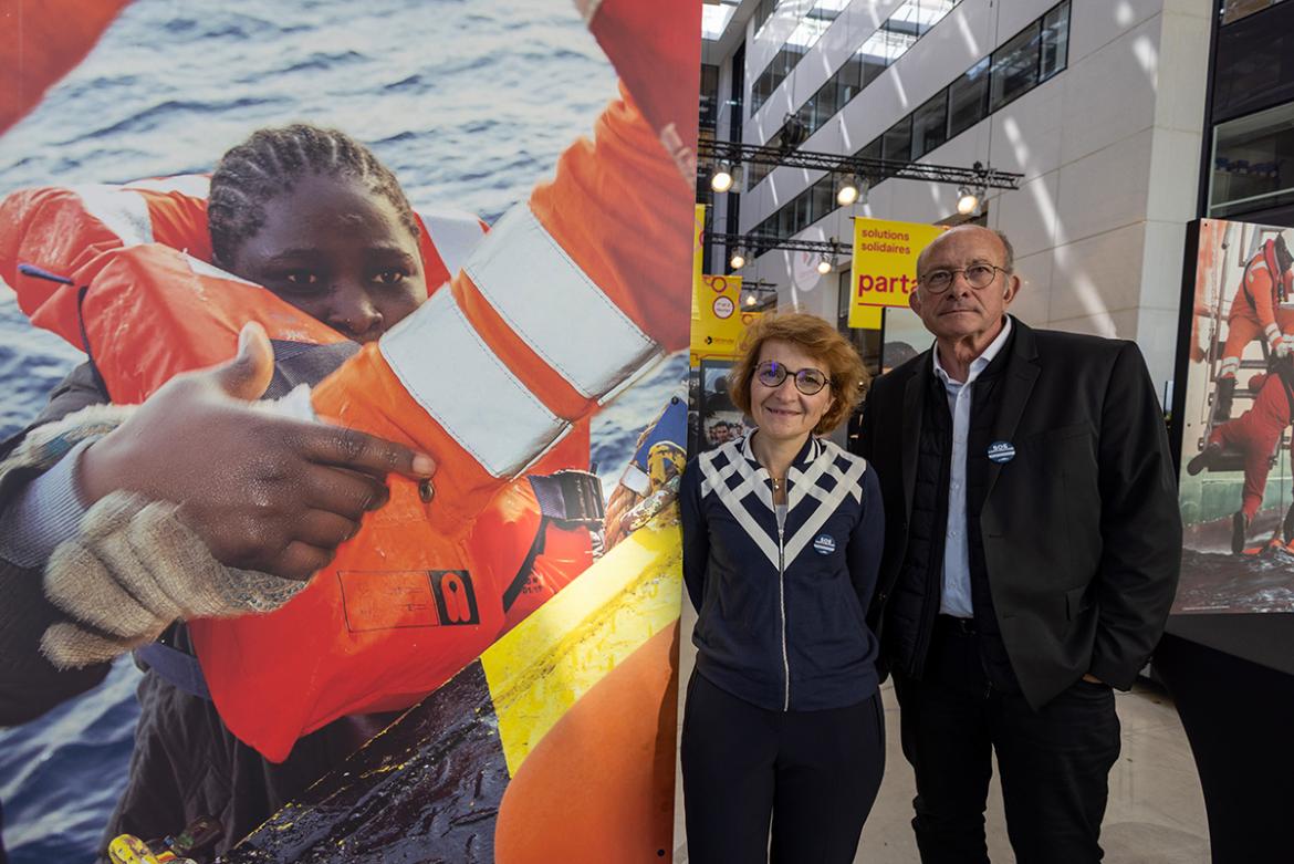 Fabienne Lassalle, directrice générale adjointe et Jean-Pierre Lacan, administrateur de SOS Méditerranée