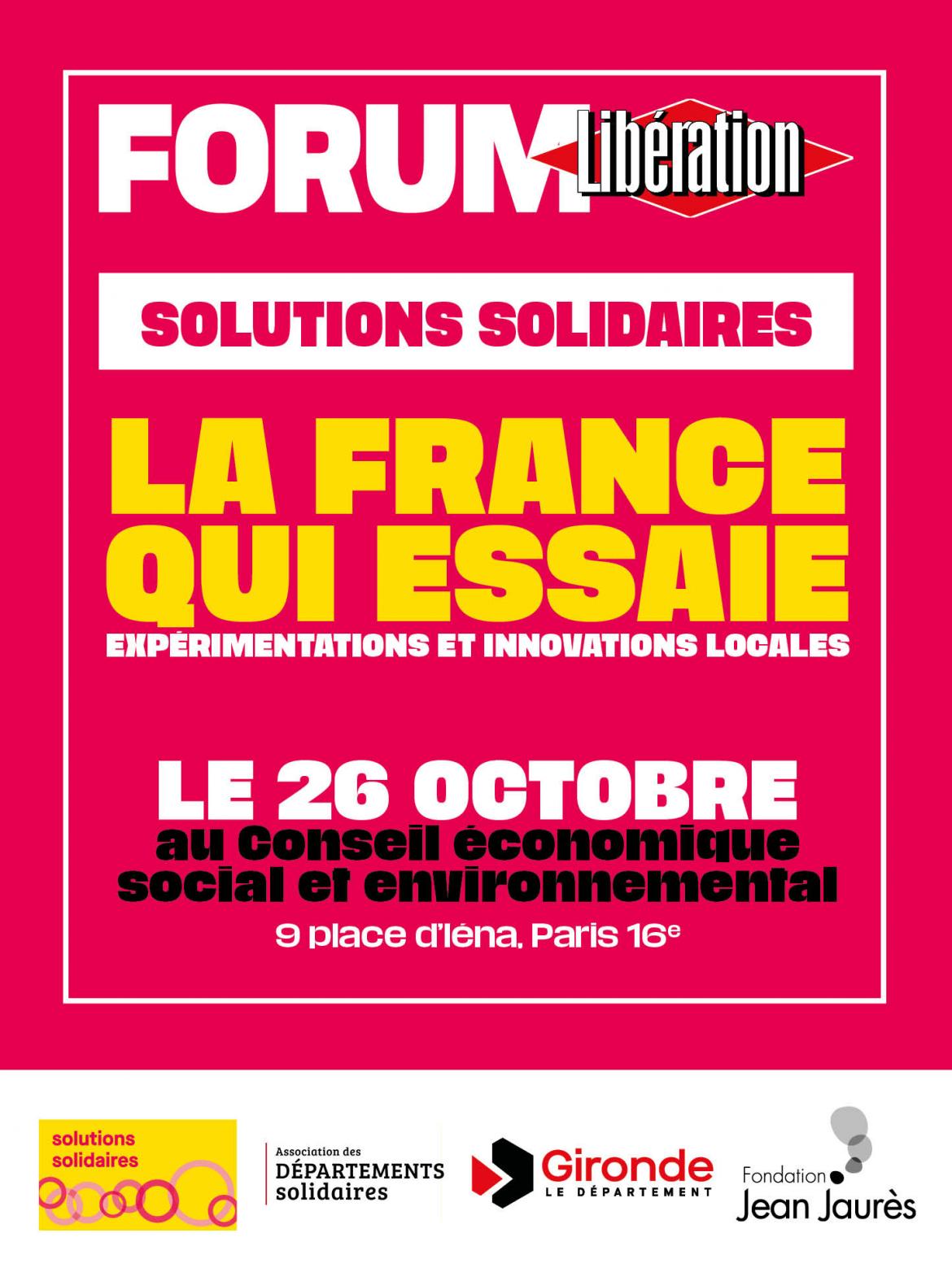 Forum La France qui essaie avec Libération et solutions solidaires